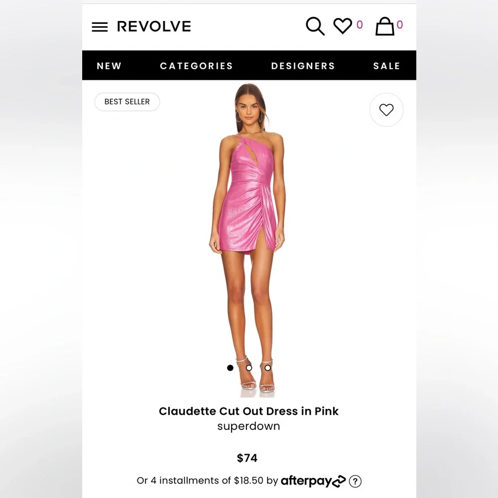 Revolve - Shimmer Pink Party/Club Dress - Open Back - Size S - Picture 7 of 7